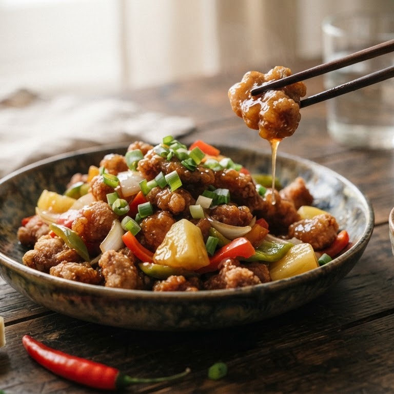 Koe loe yuk met verse ananas recept