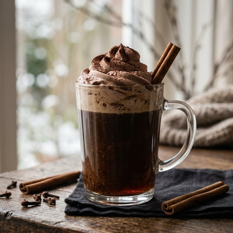Koffie met chocoladeroom en rum recept