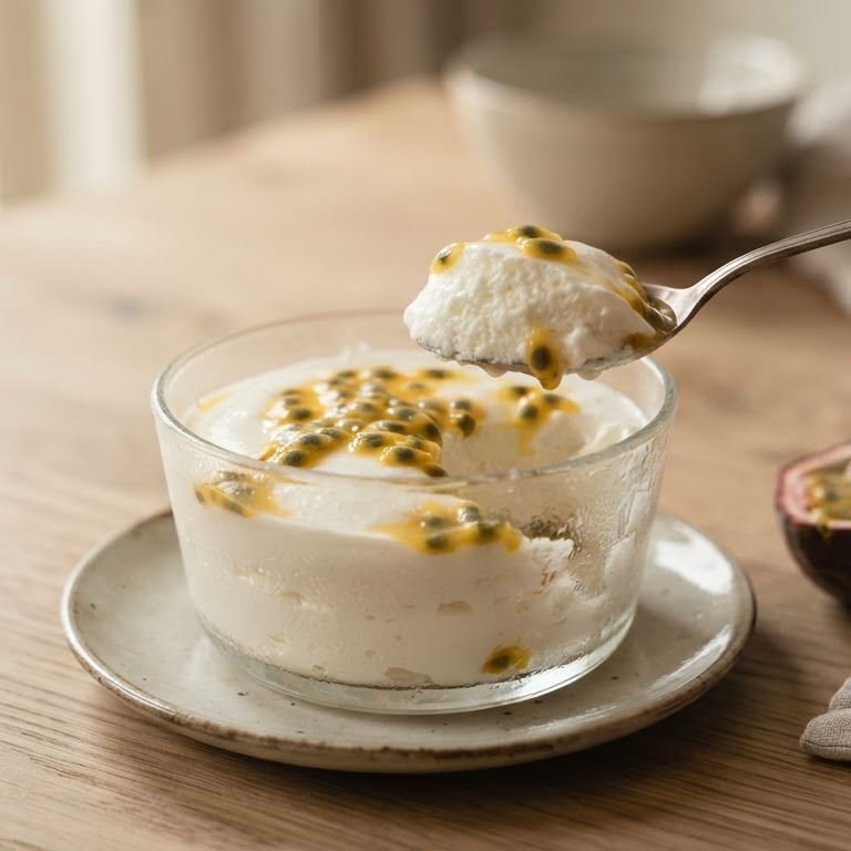 Kokostoetje met passiefruit recept
