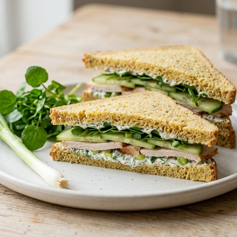 Komkommer- kipsandwiches recept