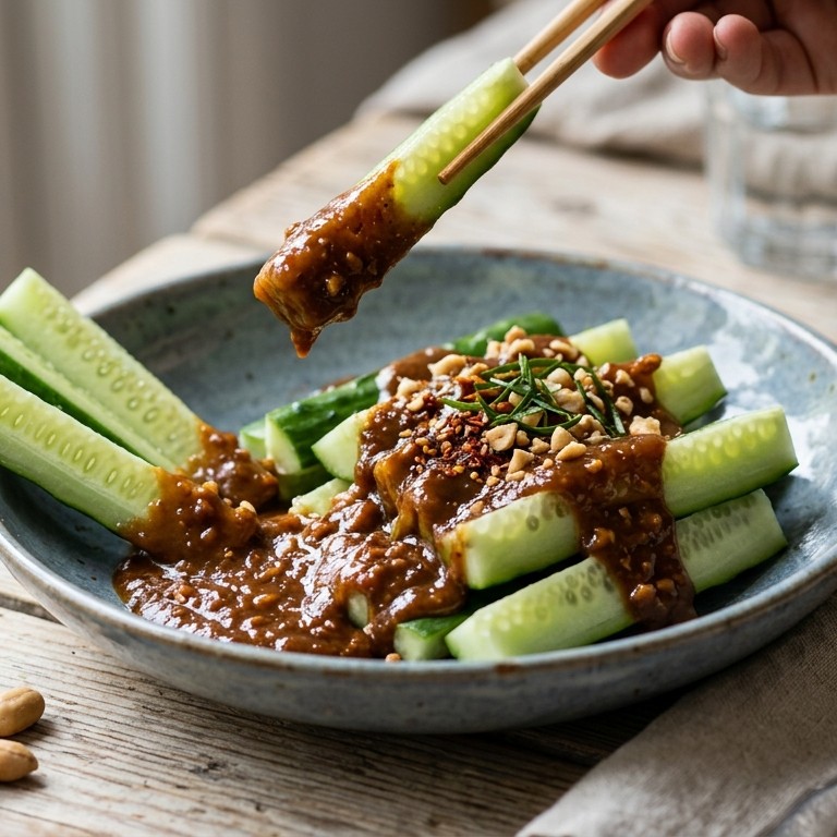 Komkommer met pindasaus recept