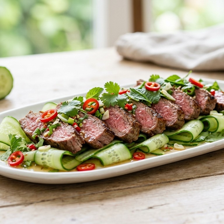 Komkommer met Thai Beef recept
