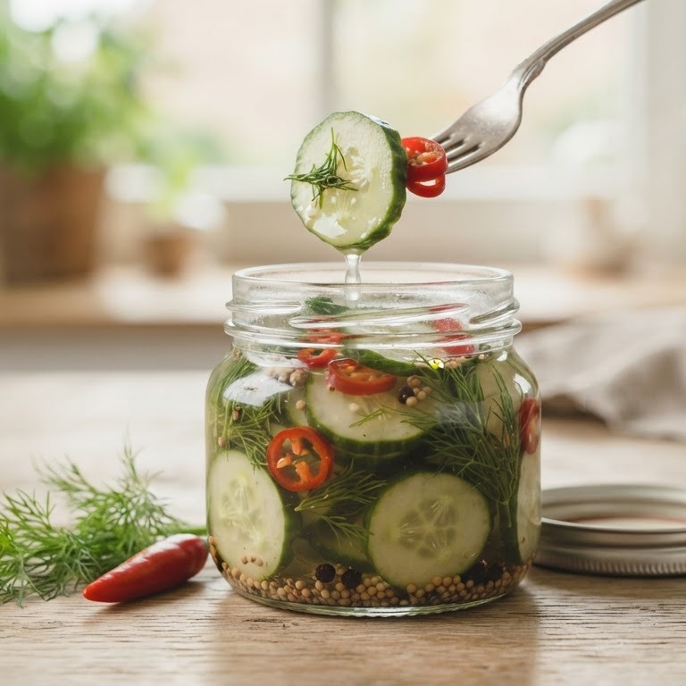Komkommer-spaanse peper zoetzuur recept