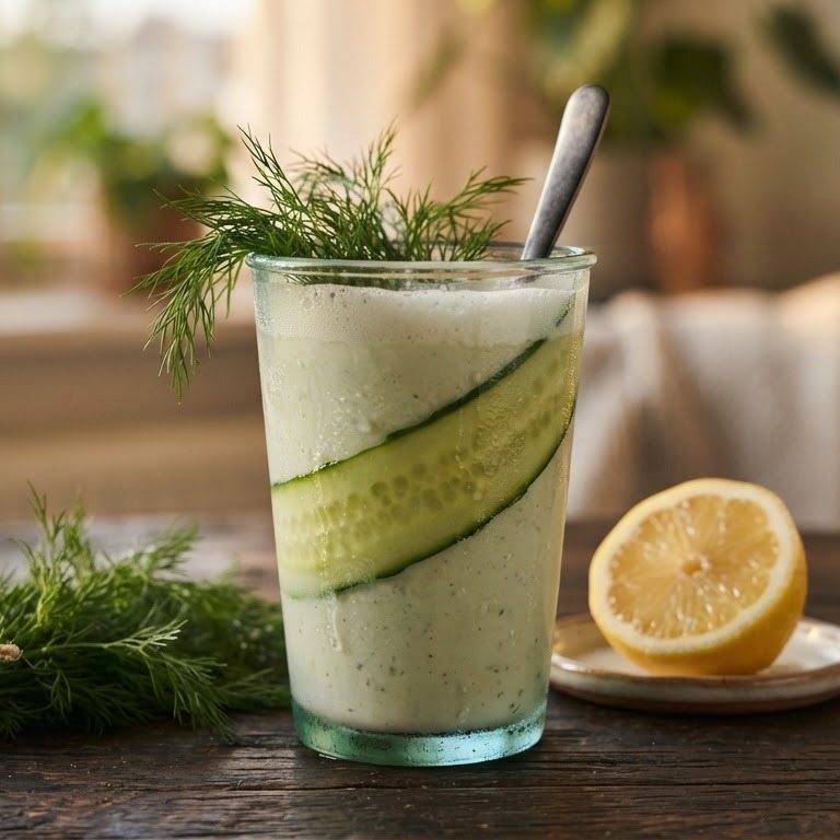 Komkommer-yoghurtshake met dille recept