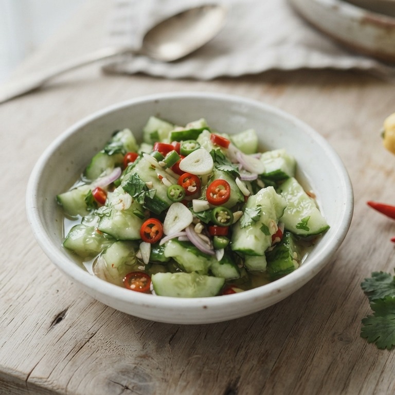 Komkommersalade met verse pepers recept