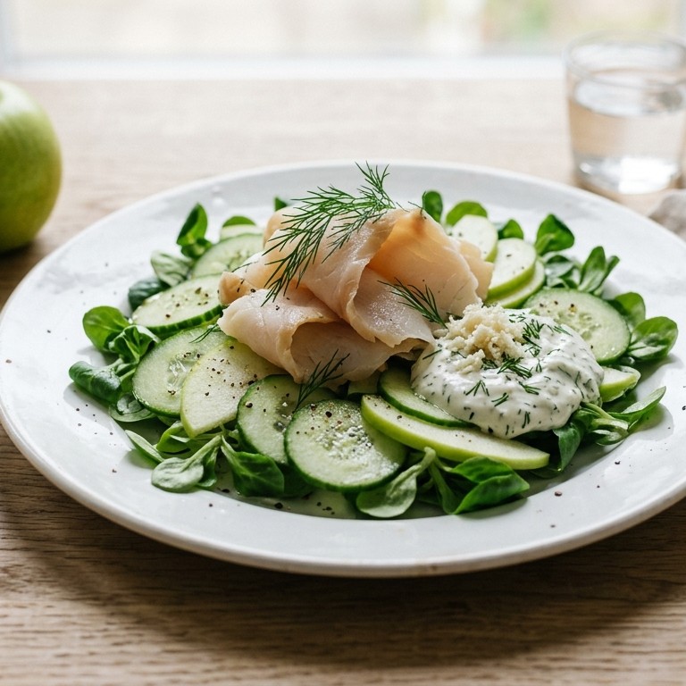 Komkommersla met mierikswortel recept
