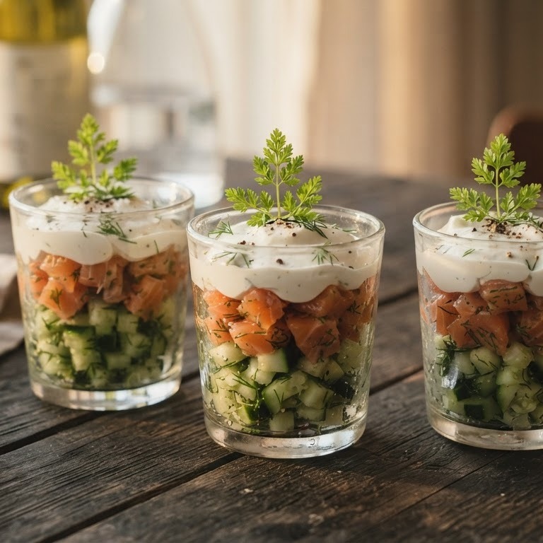 Komkommertartaar met zalm recept