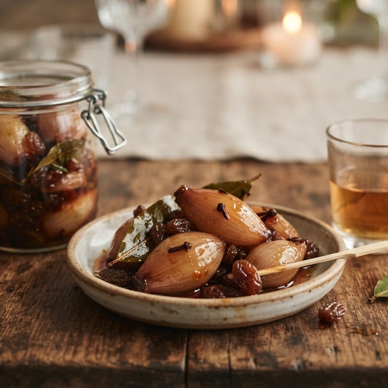 Konflook-sjalotjes met sherry recept