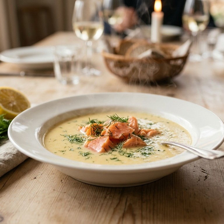 Koninginnesoep met zalm recept