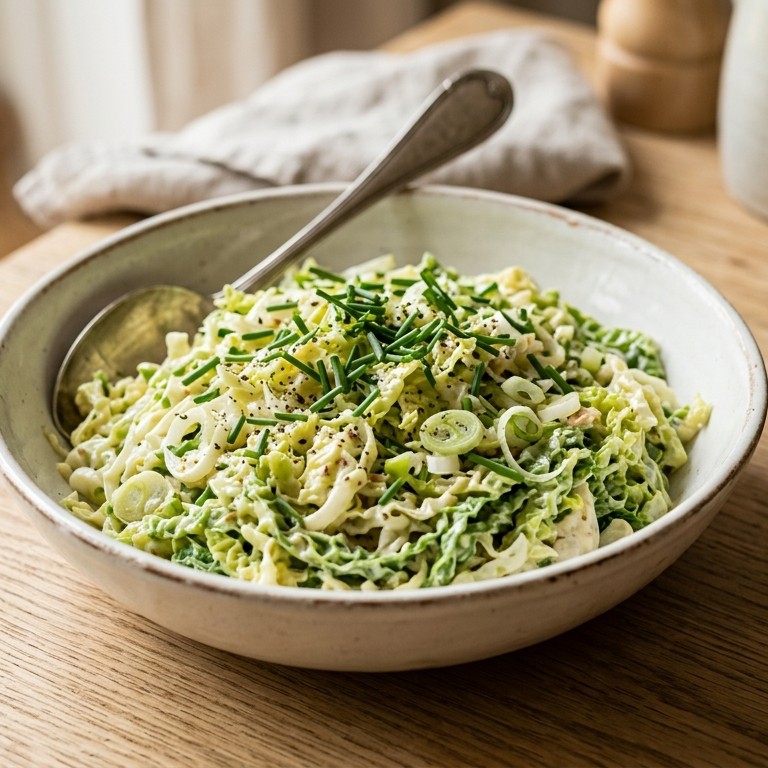 Koolsalade met mayonaise en bieslook recept