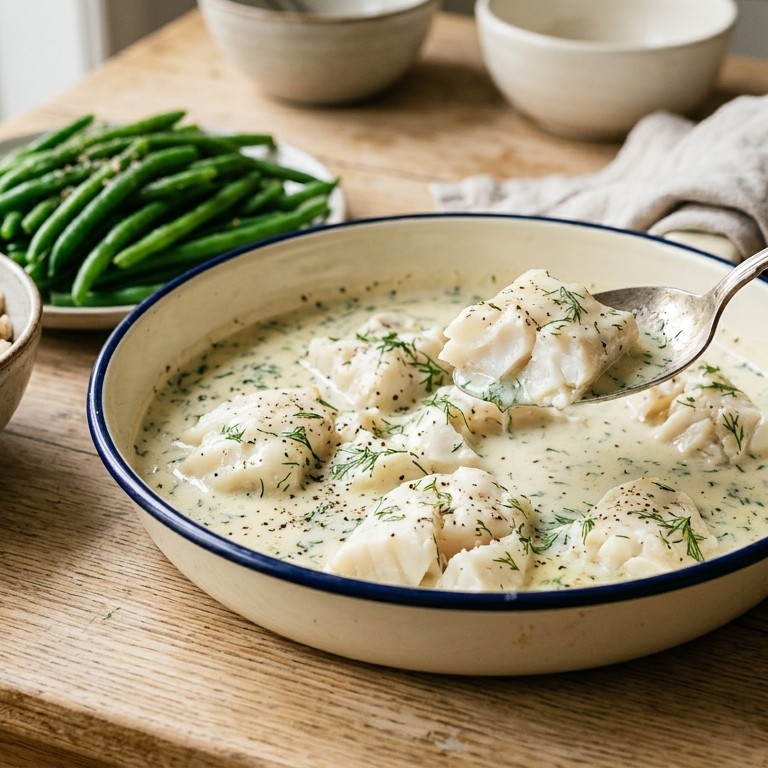 Koolvis in dille-roomsaus recept