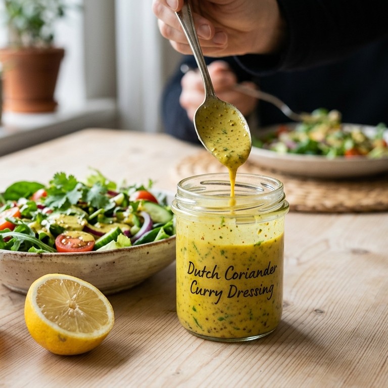 Koriander-kerrie dressing recept