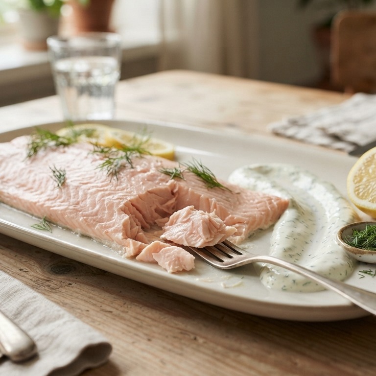 Koude gekookte zalm recept