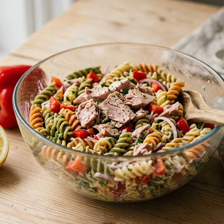 Koude pasta met tonijn recept