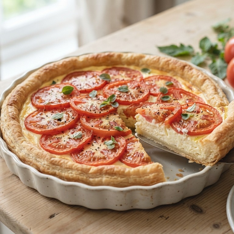 Koude tomaten-kaastaart recept