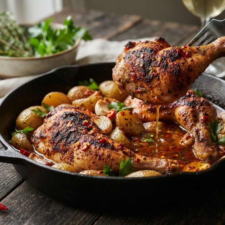 Krielkip met knoflook en piri  piri recept