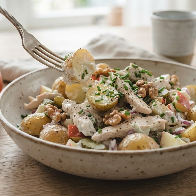 Krieltjessalade met walnoten en appel recept