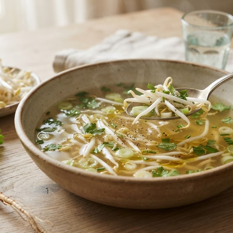 Kruidenbouillon met taugé recept