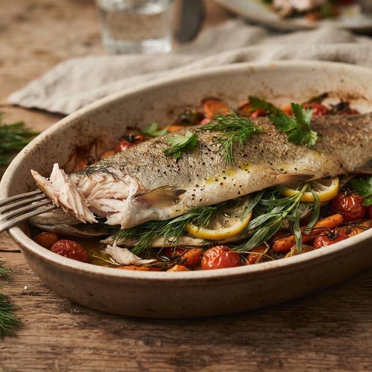 Kruidenforel uit de oven recept