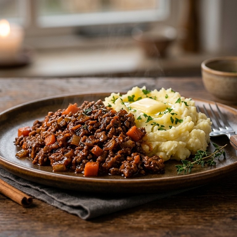 Kruidig gehakt met aardappelpuree recept