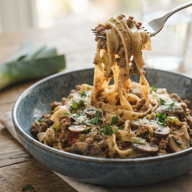 Kruidige pastasaus met tagliatella recept