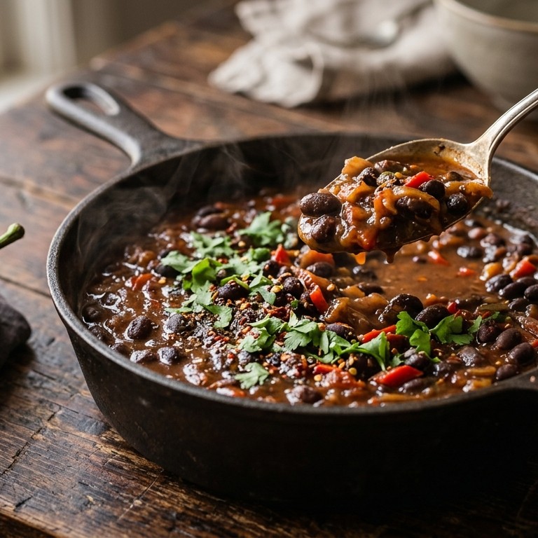 Kruidige zwarte bonen recept