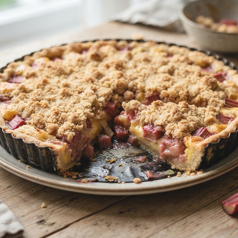 Kruimelrabarbertaart recept