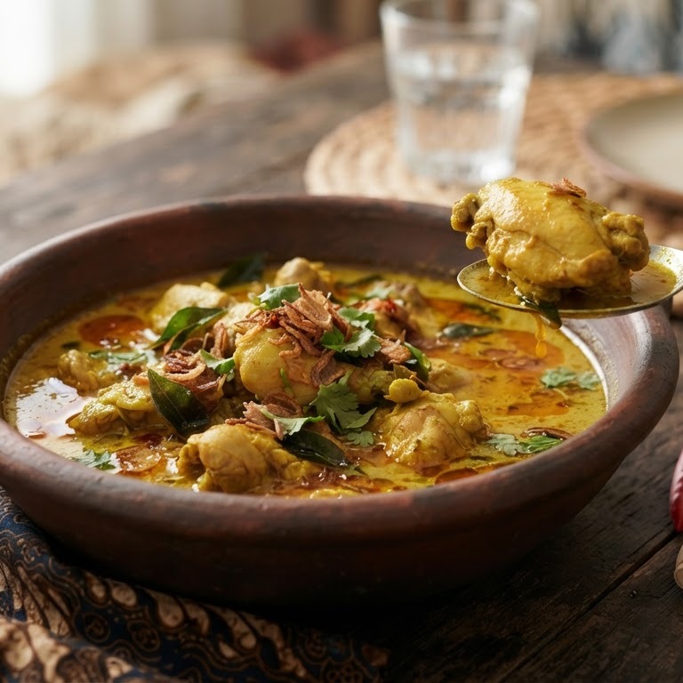 Kukul mas kari (Kerrie-kip) recept