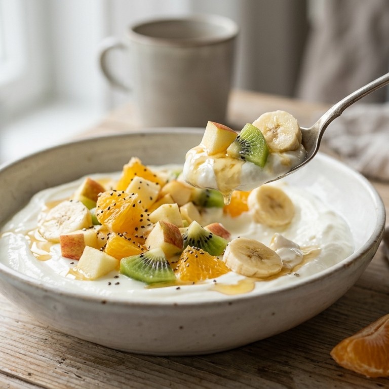 Kwark met vruchtensalade recept