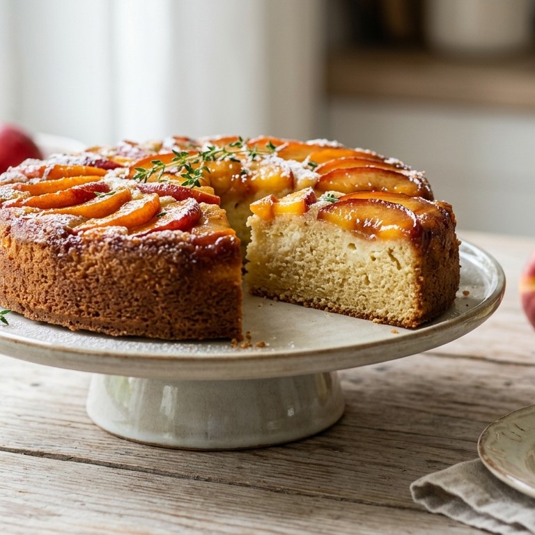 Kwarkcake met gekarameliseerde nectarine recept
