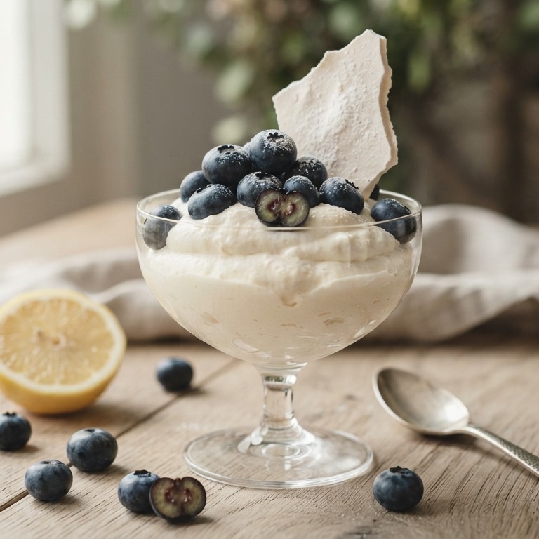 Kwarkmousse met blauwe bessen voor buffet recept