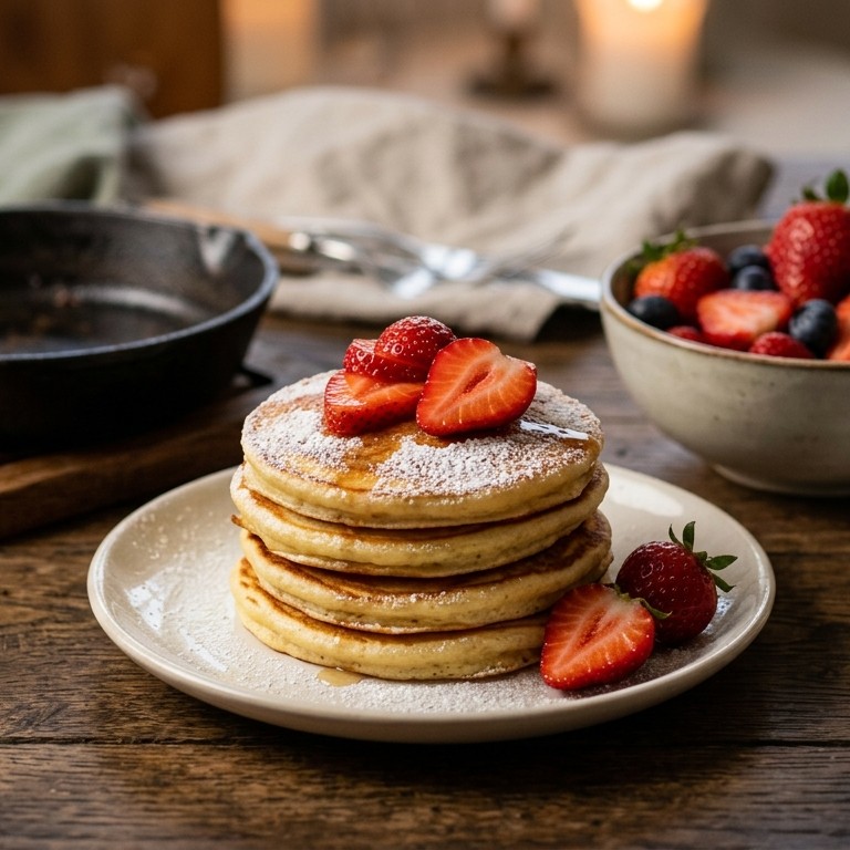 Kwarkpannenkoekjes met aardbeien voor gourmet recept