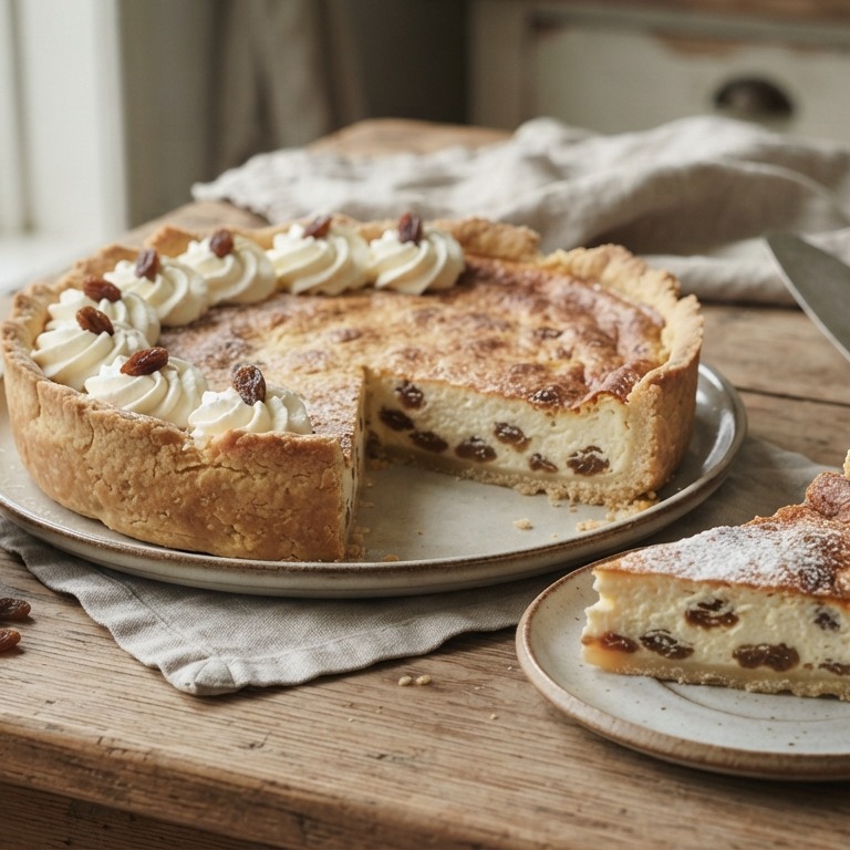 Kwarkroomtaart met rozijnen recept