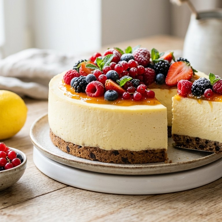 Kwarktaart met seizoensfruit recept