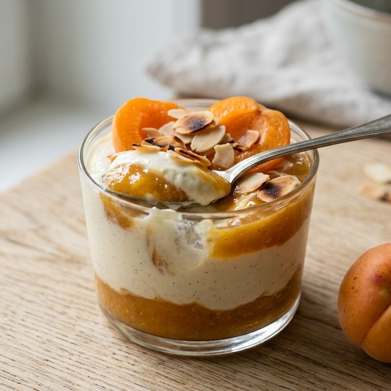 Kwarktoetje met abrikozencompote recept