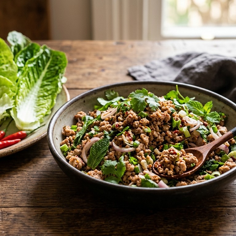 Laab (pittig varkensgehakt) recept