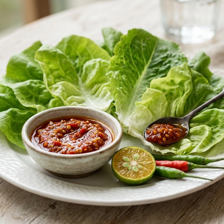 Lalab van sla (groente gerecht) recept