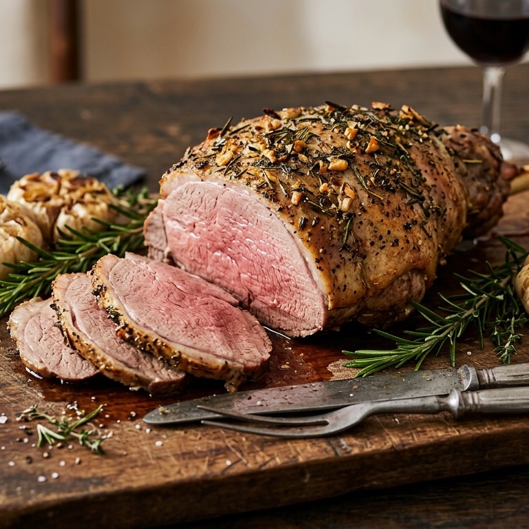 Lamsbout met knoflook recept