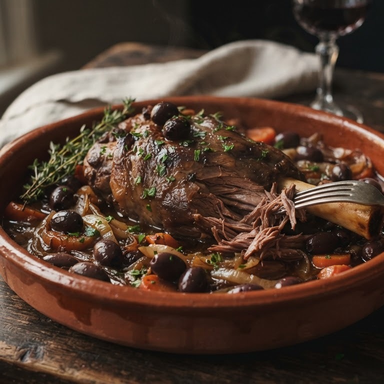 Lamsbout met olijven recept