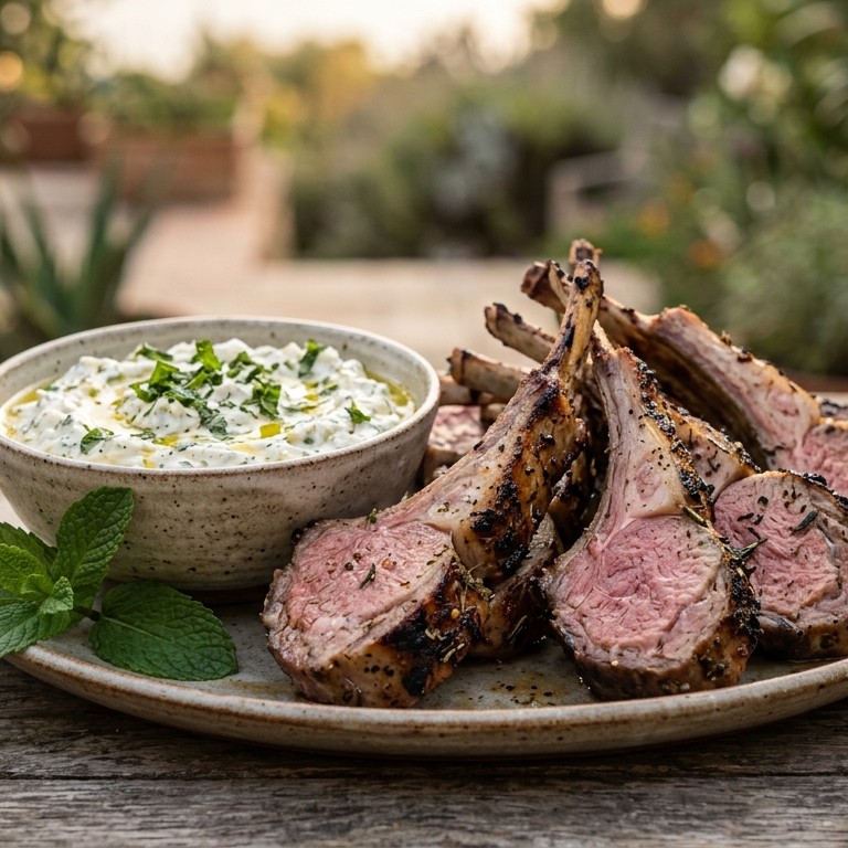 Lamskottelet met frisse artisjokdipsaus recept