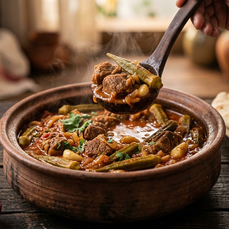 Lamsschotel met okra recept