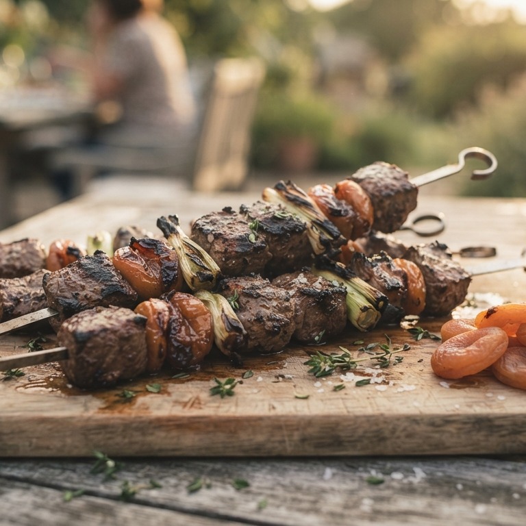 Lamsspiezen met abrikozen recept