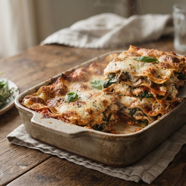 Lasagna met ricotta en oesterzwammen recept