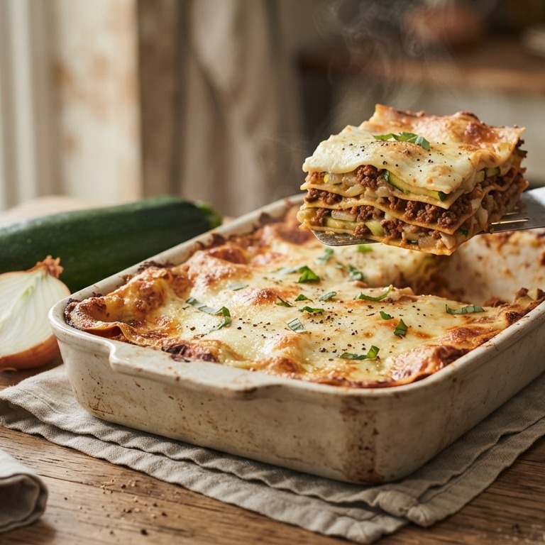 Lasagne met courgette en ui recept