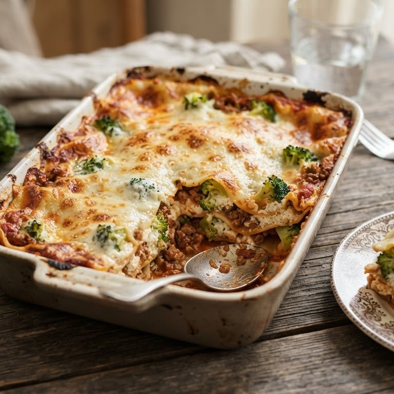 Lasagne met ricotta en broccoli recept