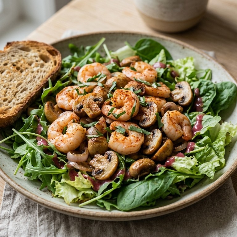 Lauw slaatje met scampi's recept