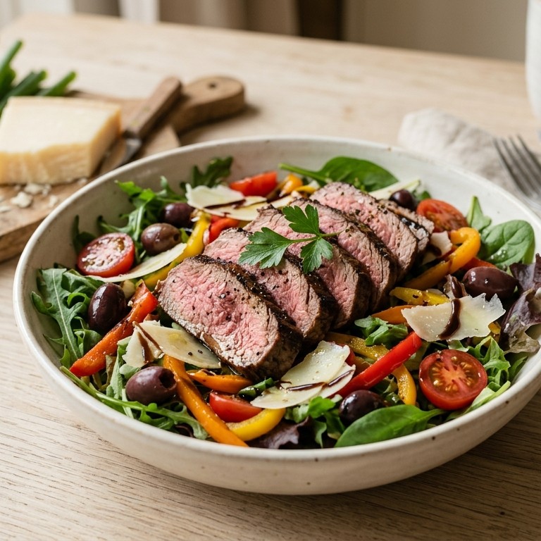Lauwwarme biefstuk salade recept