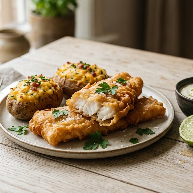 Lekkerbekje met knoflook-limoensaus recept