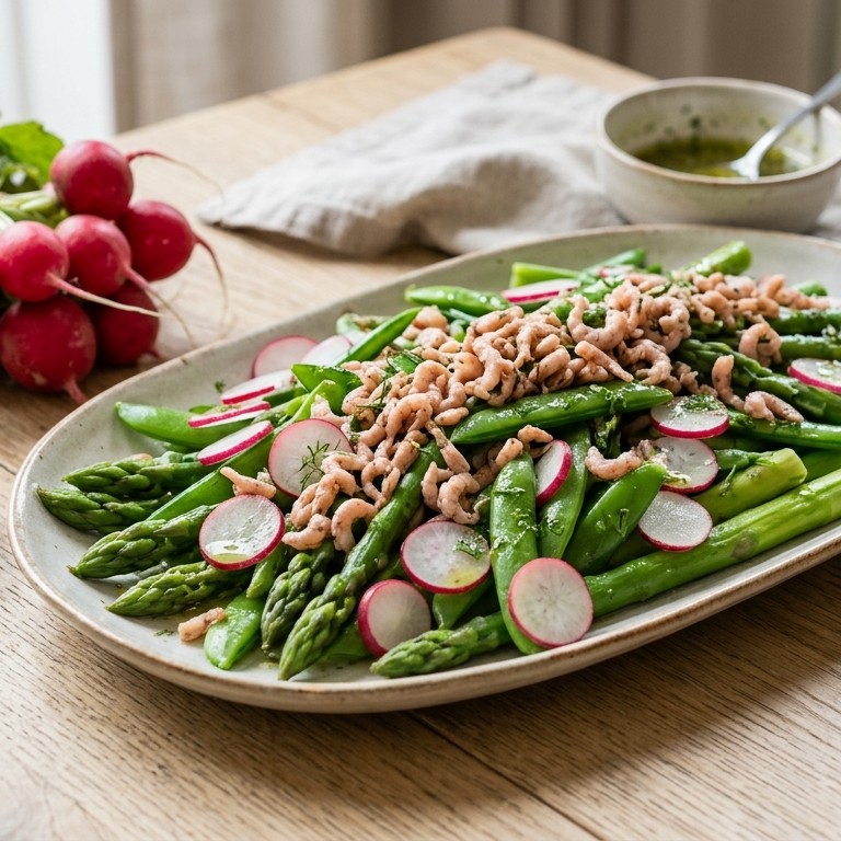 Lentesalade met garnalen recept