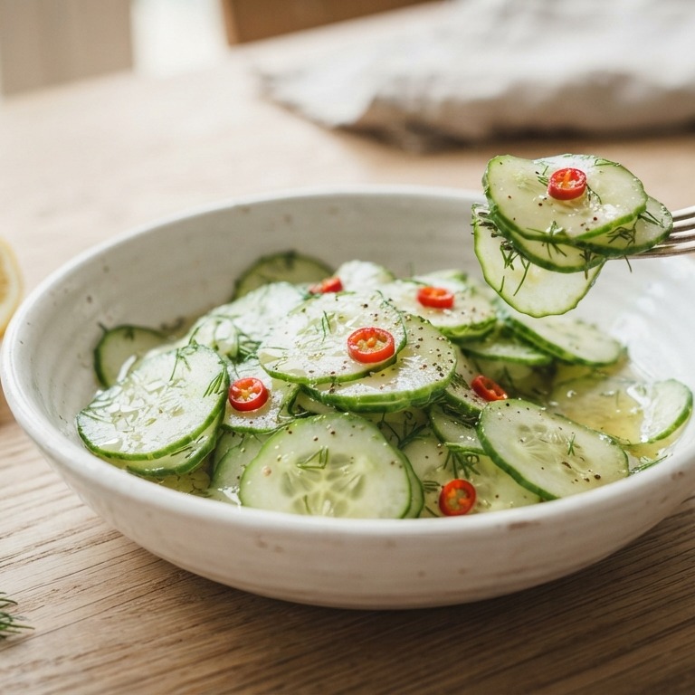 Lichtpikante komkommer-salade recept